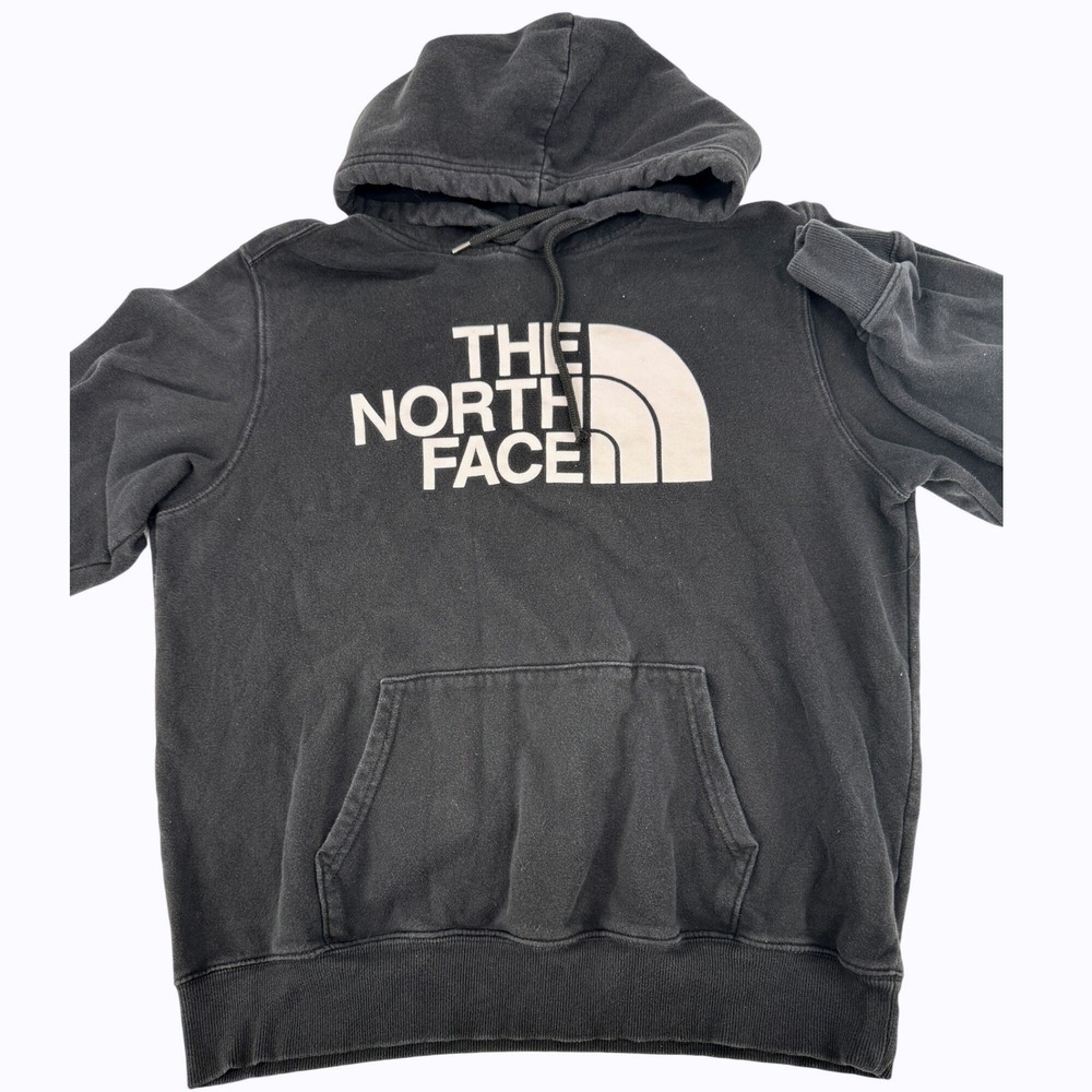 The North Face Hoodie Mens Large Black Pullover Logo Graphics Outdoors